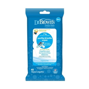 Dr. Brown's Pacifier and Bottle Wipes for Babies and Toddlers - 40 Wipes