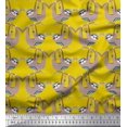 thumbnail image 1 of Soimoi Rayon Fabric Feather,Branch & Sloth Cartoon Print Fabric by Yard 56 Inch Wide, 1 of 3