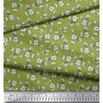 thumbnail image 3 of Soimoi Moss Georgette Tissu Feuilles & Magnolia Imprimé Floral 1 Yard 42 Inch Wide, 3 of 5