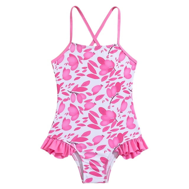 TBWNWG Girls Ruffle Triangle Bikini Set Cute Fresh Spring and Summer Swimwear for Toddler,Size 12-18 Months