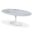 thumbnail image 1 of CARO OVAL MARBLE DINING TABLE 67"White Marble, with Tulip Pedestal Base, Genuine Marble, 1 of 3