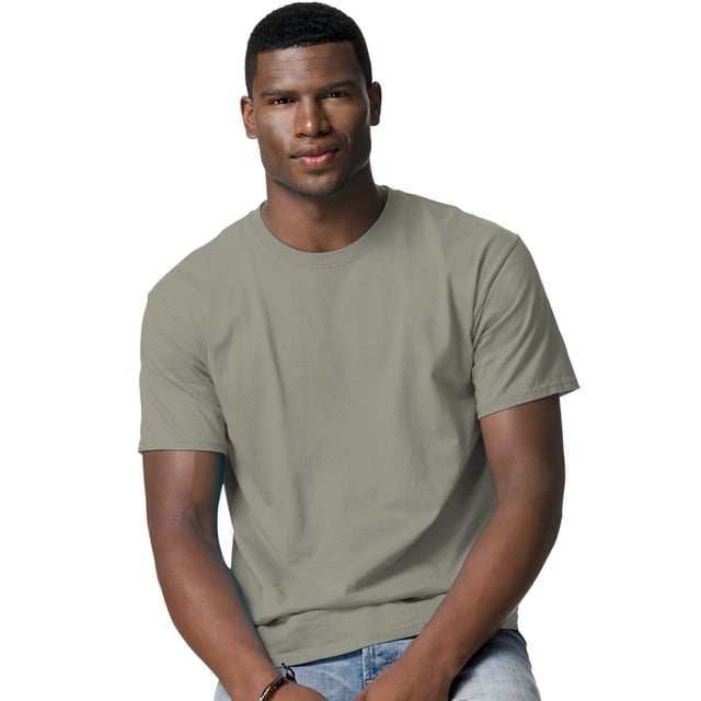 Hanes TAGLESS Men`s T-Shirt - Best-Seller, 3XL, Stonewashed Green