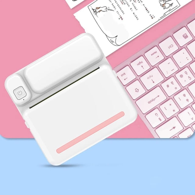 Portable Smart Inkless Thermal Mini Printer - Bluetooth Pocket Printer for Notes, Stickers, and Labels, Includes 1 Roll Paper with Rechargeable Battery
