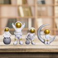 thumbnail image 4 of 4 Pcs Astronaut Statue Figurine de Spaceman Décoration Maison Or Blanc, 4 of 7