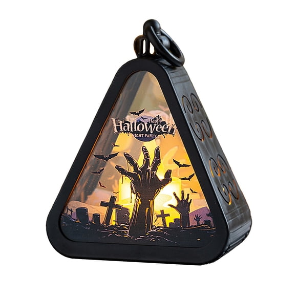 Halloween Night Light Lamp with Ghost Design, 11.5 cm x 8.9 cm x 5.2 cm, Plastic Body, Requires 3 AG10 Batteries