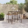 thumbnail image 1 of vidaXL Bar Table with Glass Top Brown 110x70x110 cm Poly Rattan, 1 of 4