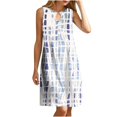 thumbnail image 2 of EQWLJWE Robes Maxi d'Été pour Femmes 2024 Vacances Tendance, Robes Sans Manches de Plage pour Femmes en Solde, Grande Taille Décontractée Imprimée Col Rond Manches Courtes Ample Longueur Genou, 2 of 9