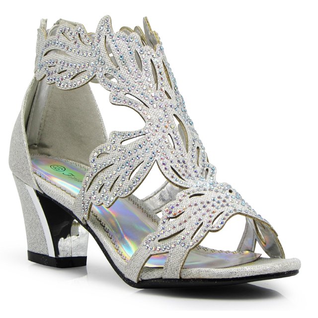 Enzo Romeo Lime03N Womens Open Toe Mid Heel Wedding Rhinestone Gladiator Sandal Wedge Shoes (7, Silver)