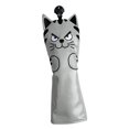 thumbnail image 4 of koolsoo Couvre-Têtes de Club de Golf Maillé Putter Motif Chat Accessoires Putter Queue Couvre-Tête UT Bois Gris, 4 of 9