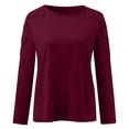 thumbnail image 4 of DPTALR Blouse Décontractée pour Femmes, Col Rond, Dentelle Ajourée, Manches Longues, Amincissante, T-shirt, 4 of 6