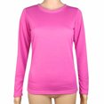 thumbnail image 2 of MeetoTime Womens T-Shirt Basic Long Sleeve Crew Neck Solid Color Tee Tops Blouse Casual Tunic Tops, 2 of 4