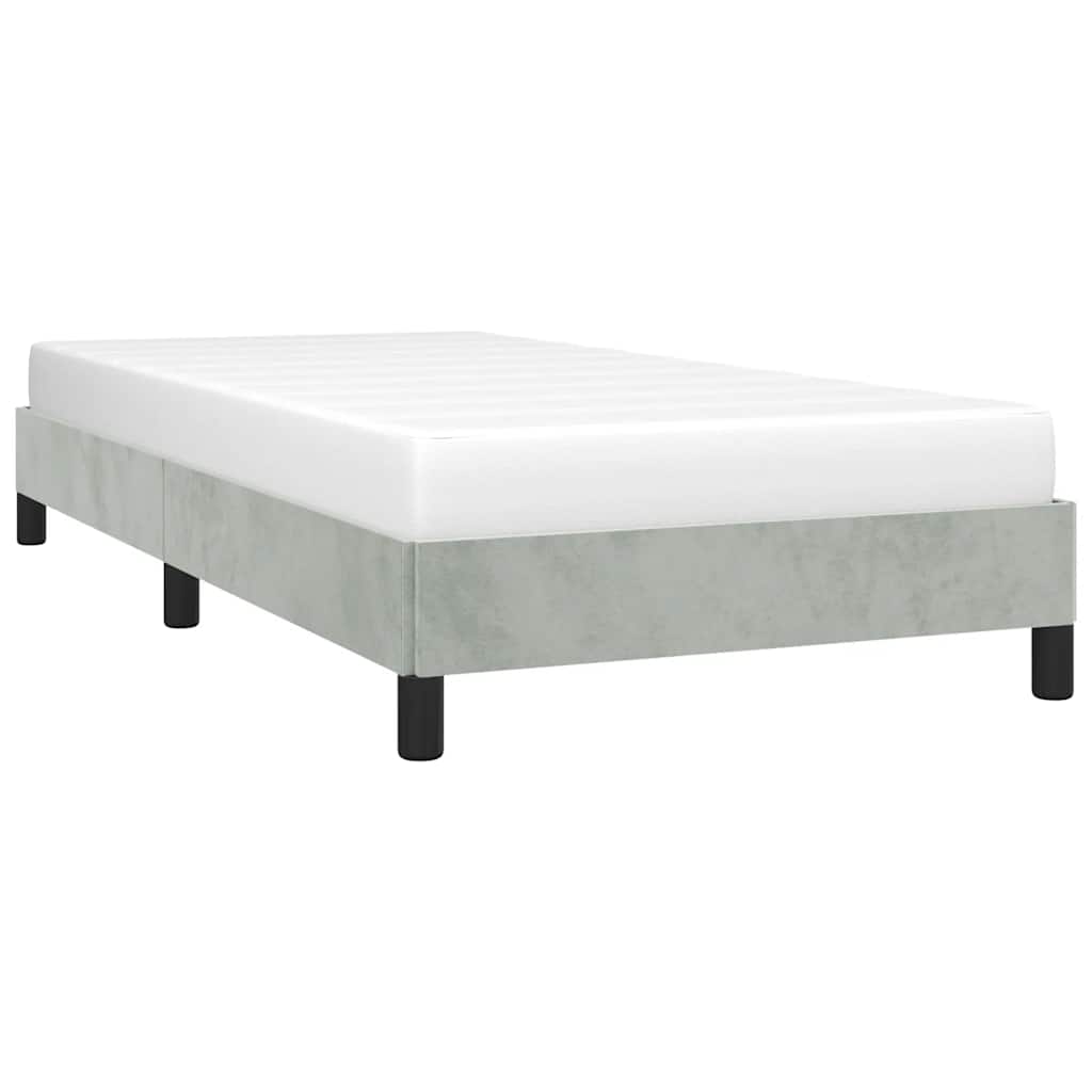 vidaXL Bed Frame Light Grey 100x203 cm Twin XL Velvet