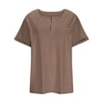 thumbnail image 4 of asjyhkr Plus Size Womens Summer Tops Short Sleeve T Shirts Loose Stretch Soft Comfy Tees Solid Basic Blouses, 4 of 6