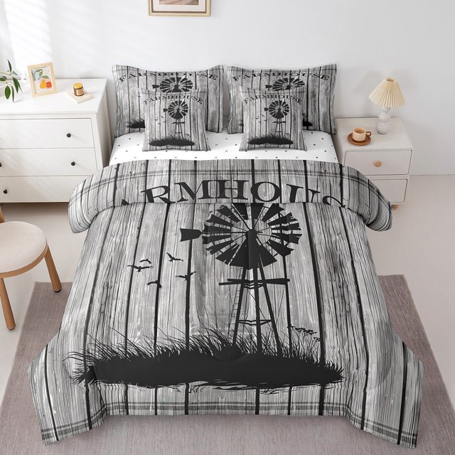 YST Ensemble Douillette Rustique en Bois 7 Pcs Format Simple, Ensemble Tout-en-un