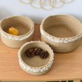 thumbnail image 2 of Cotton And Flax Rope Basket Storage Basket Lace  Snack Basket With Handle, 2 of 6