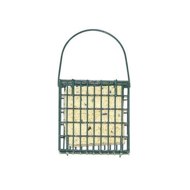 Woodlink WLNASUET1 5.75" Single Suet Cage featuring a durable powder-coated heavy steel construction in a multicolour finish. The suet feeder includes a large looped handle for easy hanging and an easy-open lid for convenient filling and cleaning. Designed to hold one Audubon suet cake, it is ideal for attracting birds to your garden. Suitable for outdoor use, it withstands various weather conditions.