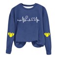 thumbnail image 1 of Timegard Sweat-Shirt Col Rond pour Femmes Épaules Tombantes Pull Imprimé Automne Hiver Décontracté Ample Confortable, 1 of 4