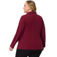 thumbnail image 4 of GRACE & GRANDEUR Women's Plus Size Fall Workwear Notched Lapel Button Down Office Blazer 3X Burgundy, 4 of 5