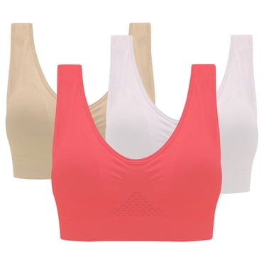 AherBiu 3PCS Sports Bras for Women No Underwire Plus Size Workout Yoga Bra Tops Padded Mid Support Bralette