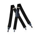 thumbnail image 3 of lionlar Men's Suspenders Elastic Straps Solid Heavy Duty 4 Clips Adjustable Unisex Black, 3 of 7