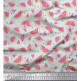 thumbnail image 1 of Soimoi Silk Fabric Seeds & Watermelon Fruits Fabric Prints by Yard 42 Inch Wide, 1 of 3