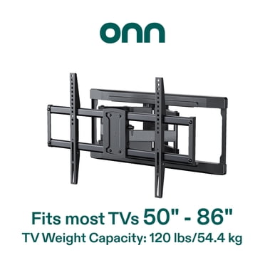 onn. Extra-Wide 50 in.–86 in./127 cm–218.44 cm Full Motion TV Wall Mount, UL Listed