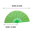 thumbnail image 1 of Btomtd 33cm Golden Glitter Solid Color Fan Martial Arts And Dance Props, Green, 1 of 3