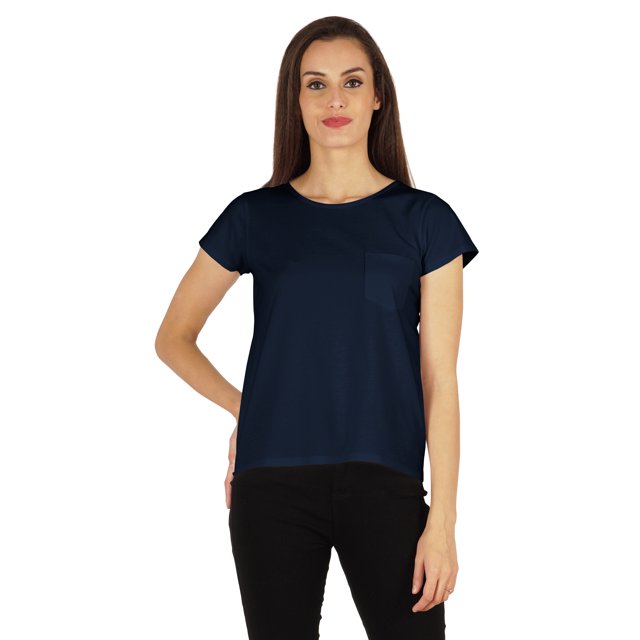 Inkmeso Solid Short Sleeve Basic T-Shirt For Womens Patch Pocket Casual Summer Basic Top