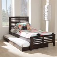 thumbnail image 2 of Baxton Studio Sedona Twin Slat Platform Bed with Trundle in Dark Brown, 2 of 11