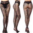 thumbnail image 2 of Penkiiy Bas Résille pour Femmes Pantalons pour Femmes Leggings Aguichant en Maille Transparente Grande Taille Bas Résille Résille Collants Noirs, 2 of 3