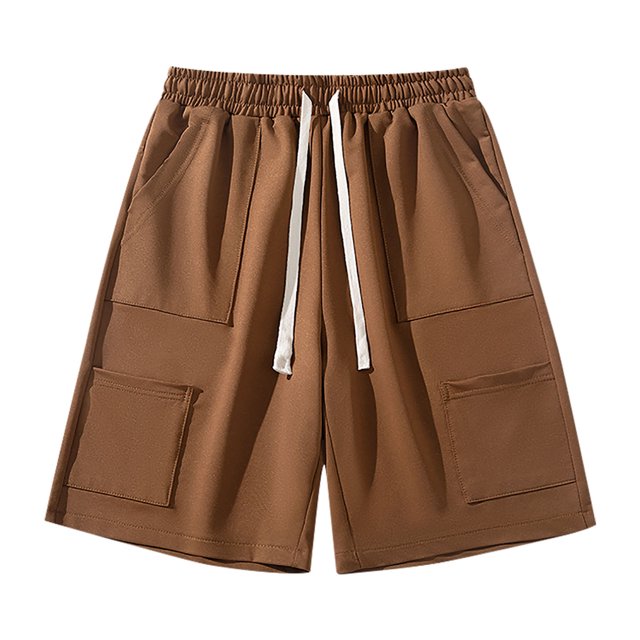 Men's Sports Shorts Multiple Pockets Running Training Basketball Shorts(Coffee,3XL)