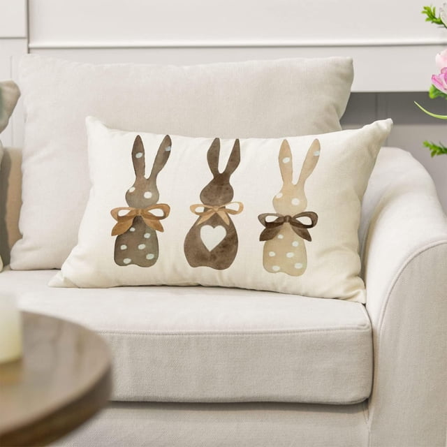 Dvkptbk Linen Pillowcase Easter Lumbar Pillow Covers 11.81X16.68 He Is Risen Spring Religious Pillows Case Decorative Linen Pillow Covers for Couch Home Home Decoration