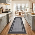 thumbnail image 2 of Bordered Washable Area Rug,Hallway Runner Rug,Washable Rug with Non-Slip Backing Stain Resistant Easy Cleaning Floor Cover for Dining Room, Living Room, Bedroom, 2 of 10