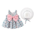thumbnail image 1 of Ensemble Robe d'Été pour Filles 0-3 Ans Imprimé Fraise Sans Manches Débardeur et Chapeau, 1 of 3