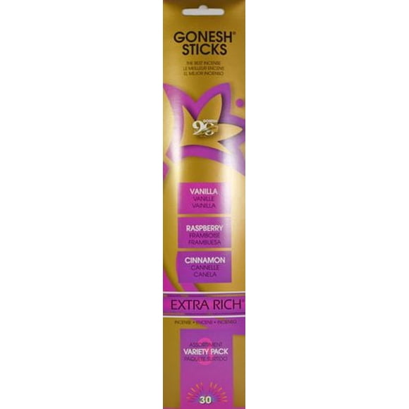 Bâtonnets d’encens Gonesh – Variété no. 3 (Cannelle, Vanille, Framboise)