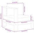 thumbnail image 4 of vidaXL Middle Sofa with 1 Armrest Cream White Solid Acacia Wood, 4 of 4