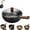 B, variant on Nonstick Pan for Kitchen - Fish Scale Pattern Flat Bottom Wok Pan with Glass Lid for Induction Nonstick Steel Stir Fry Pan