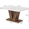 thumbnail image 2 of Tribesigns 47" Dining Table for 4, White Wood Kitchen Dinner Table for Dining Room, Brown, 2 of 5