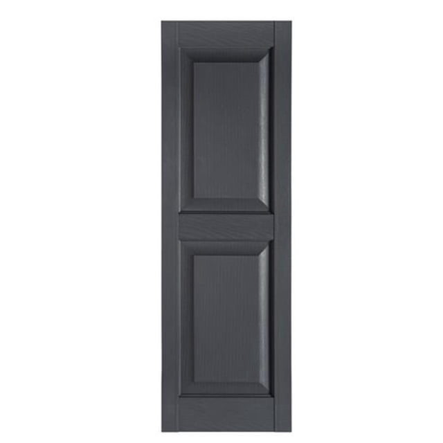 Volets Décoratifs Extérieurs à Panneau Surélevé Premier, Gris Foncé - 15 x 59 Po