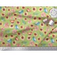 thumbnail image 2 of Soimoi Rayon Fabric Bird & Anemone Floral Print Fabric by Yard 42 Inch Wide, 2 of 3