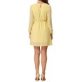 thumbnail image 3 of INSPIRE CHIC Robe pour Femme Dorure Étoile Col en V Manches Longues Robe de Soirée Évasée Ligne A TP Jaune Pâle, 3 of 7