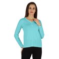 thumbnail image 1 of Inkmeso Solid Button Henley T-shirt For Womens Casual BasicLong SleeveTee T-shirts, 1 of 7