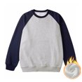 thumbnail image 2 of cfhntfmh Chandail à Col Rond pour Hommes Mode à Blocs de Couleur Manches Longues Chandail à Enfiler Hauts Chaud en Molleton Chandails de Base Automne Hiver Manteau, 2 of 7