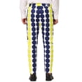 thumbnail image 3 of INSPIRE CHIC Men's Casual Geometric Printed Color Block Flat Front Dress Pants 38 Black Yellow, 3 of 7