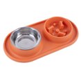 thumbnail image 1 of Dual Pet Bowls with Anti Overturn Design, Anti Choking and Slow Feed, Versatile Use, and Durable Material, Silicone Stainless Steel for Small Large Pets, 1 of 8
