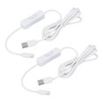 thumbnail image 1 of Uxcell 6.56ft USB Extension Cable with on Off Switch, 2pcs Type C to USB Male Data Power Cord, White, 1 of 6