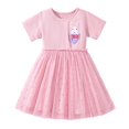 thumbnail image 1 of PMVFHDE Robe d'Été Décontractée pour Filles Robe pour Filles Tout-Petits à Manches Courtes Tunique en Maille Robes d'Été Robes de Pâques pour Filles, Rose, 8-9 Ans, 1 of 9