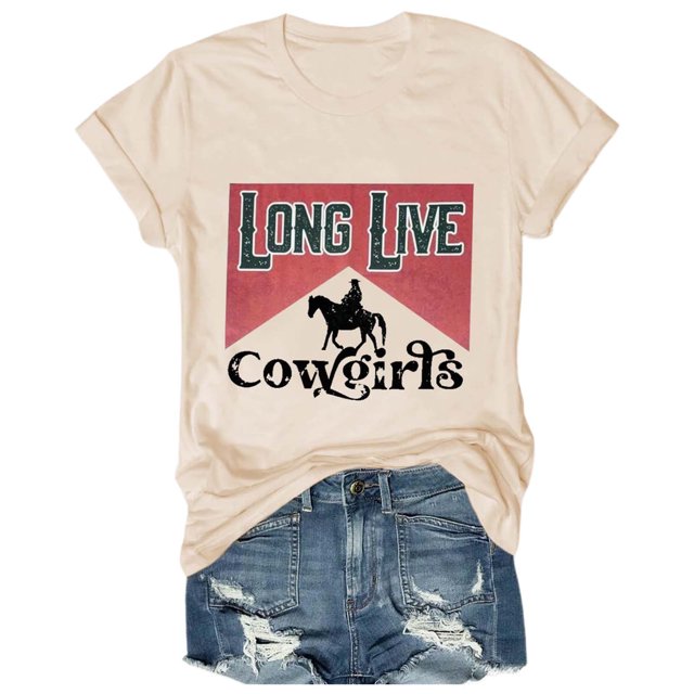 TINZ T-Shirt à Col Rond à Imprimé Floral pour Femmes, Graphique de Musique Country, T-Shirt à Manches Courtes pour Femmes, Paquet de T-Shirts à Col pour Femmes, Chemises pour Femmes Été