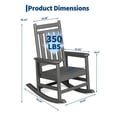 thumbnail image 3 of HDPE Outdoor Rocking Chair for Adults - All-Weather Resistant High Back Porch Rocker for Patio & Front Porch - Gray, 3 of 8