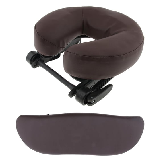 Massage Table Headrest - Height Can Be Adjusted - cradle Cushion with Pu Leather Cover - Hanging Arm Rest - Pack of 3 - Brown, 28cm